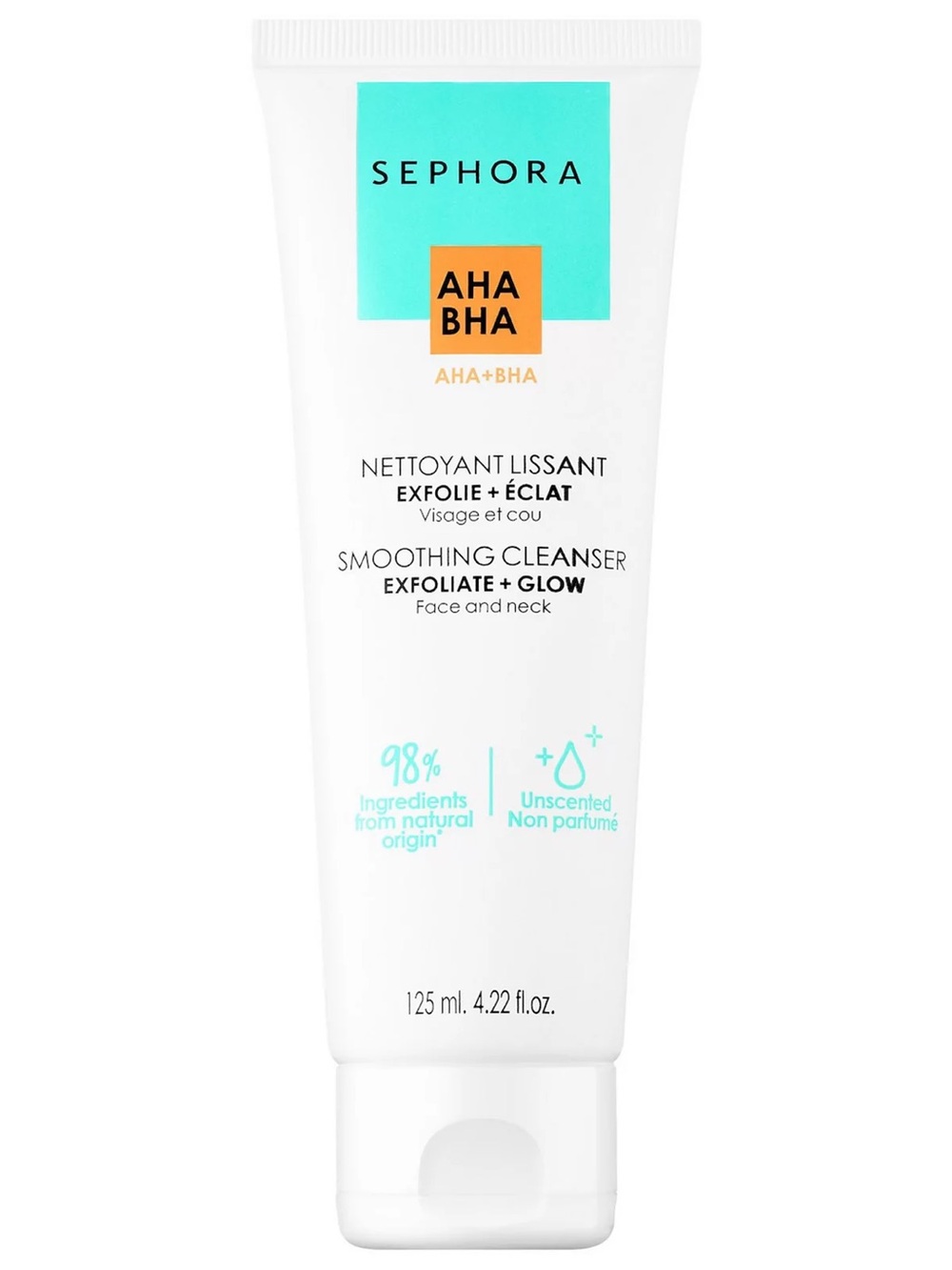 Sephora AHA BHA Smoothing Cleanser for Face & Neck 125ml NEW!